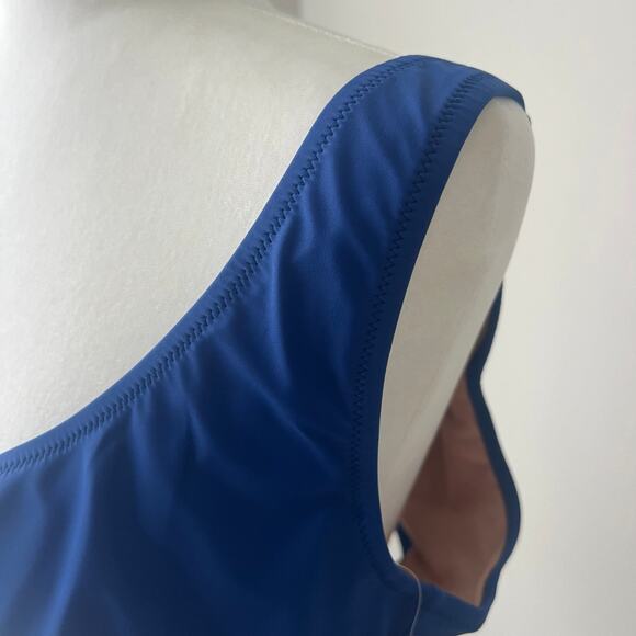 J. Crew Heritage Scoop Neck Bikini Top Womens 2X Blue Lined Adjustable - Picture 8 of 8